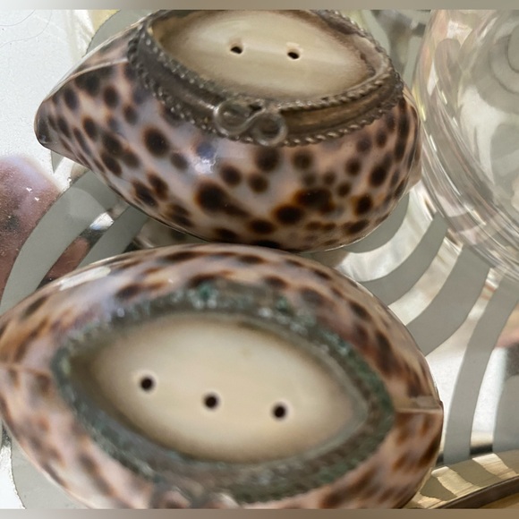 Mini Salt 🧂and Pepper Converted Shell 🐚 Shakers with Mother-of-Pearl Flip Lids - Picture 4 of 10